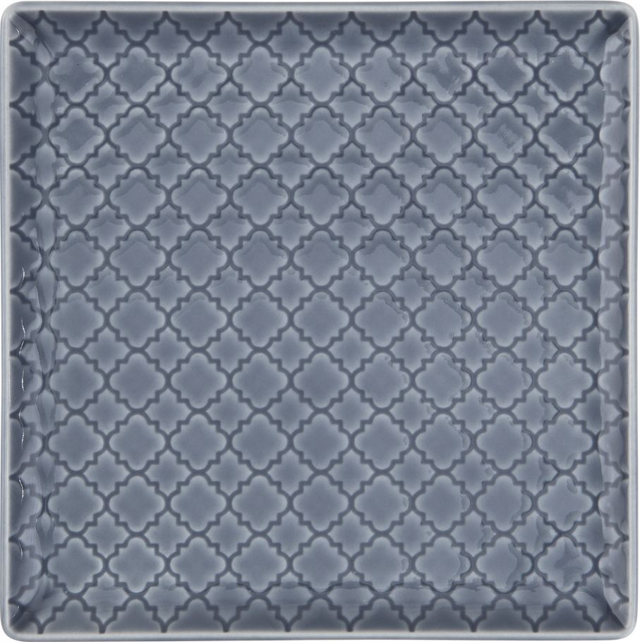 Lubiana Talerz płytki kwadratowy 17cm Marrakesz szaro-niebieski