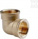 Ferro Kolanko mosiężne 6/4" nakrętno-nakrętne żółte