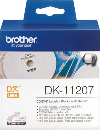 Brother Etykieta foliowa na płyty CD/DVD 58mm x 58mm 100 szt. (DK11207)