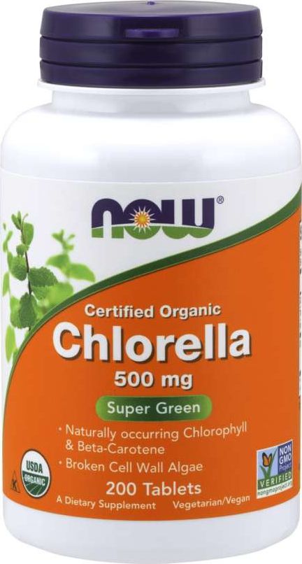 NOW Foods NOW Foods - Chlorella, 500mg, Organic, 200 tabletek
