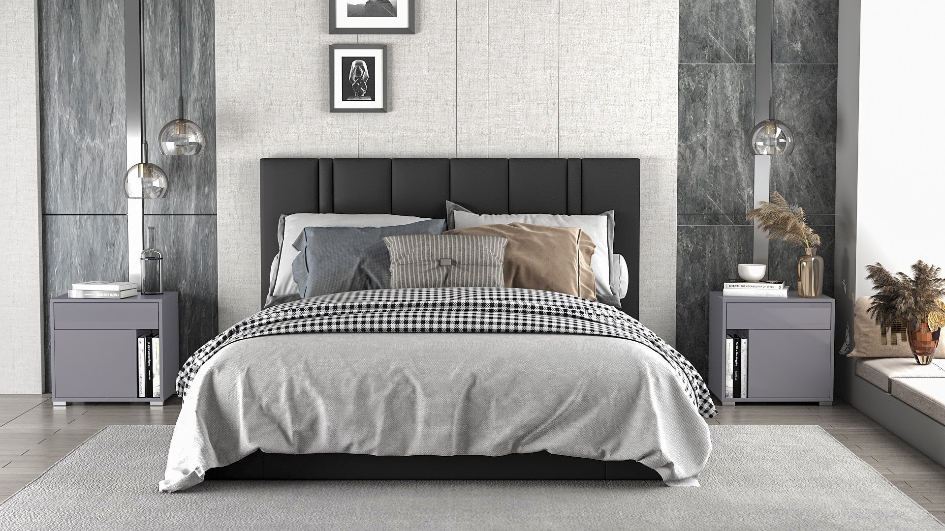 MEGSTYL SZAFKA NOCNA LYON 53cm Szara