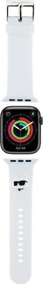 Karl Lagerfeld Karl Lagerfeld Pasek KLAWMSLCNH Apple Watch 38/40/41mm biały/white strap 3D Rubber Choupette Heads