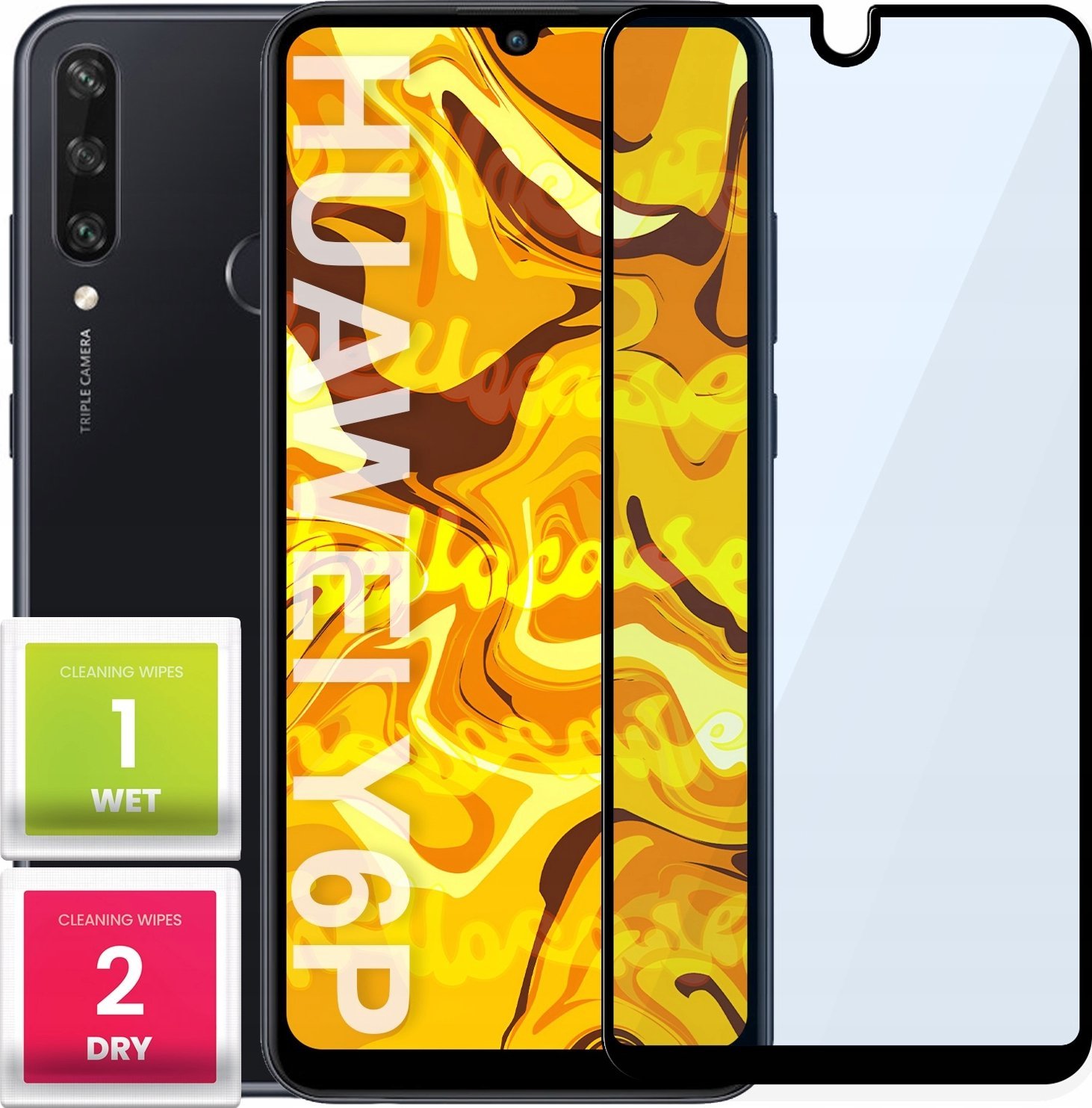Hello Case SZKŁO HARTOWANE DO HUAWEI Y6P PEŁNE NA CAŁY EKRAN SZKIEŁKO OCHRONNE SZYBKA