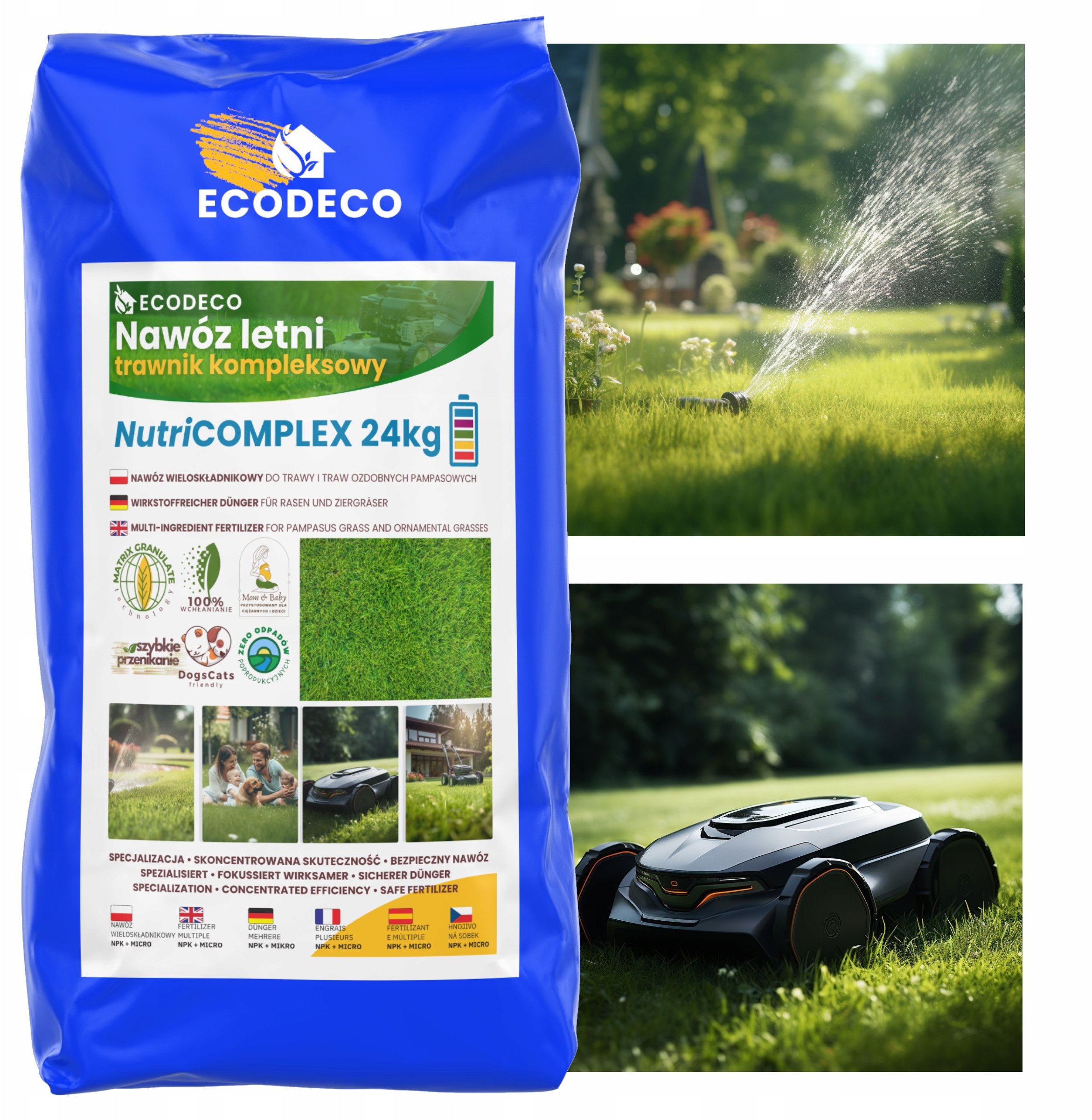 Nawóz WIELOSKŁADNIKOWY NPK NutriComplex Żelazo Mikroelementy Anty-Mech 24kg