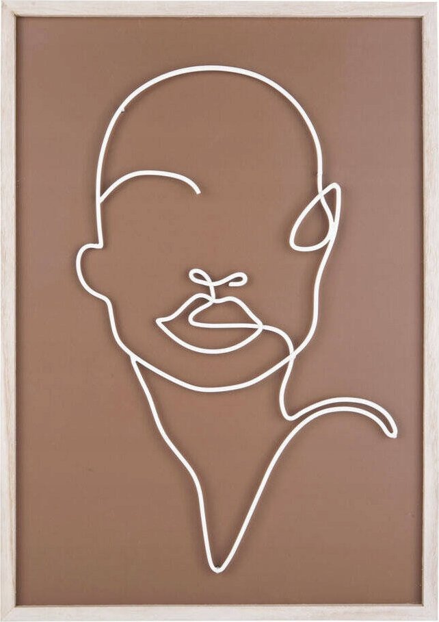 Dekoracja ścienna z metalowym motywem twarzy, ART LINE