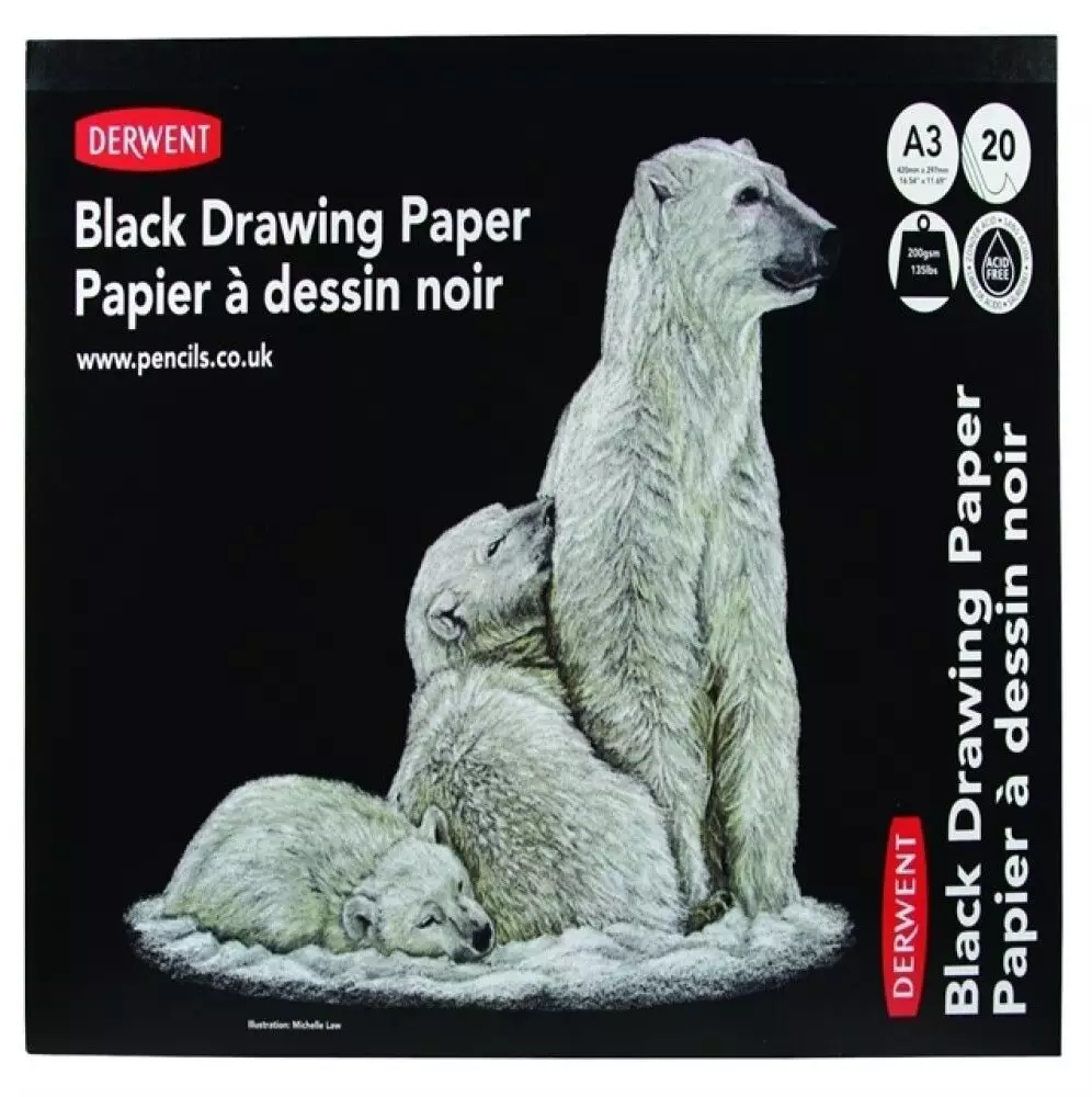 Clairefontaine Derwent Black Drawing Paper A3 - 200gram - 20 arkuszy