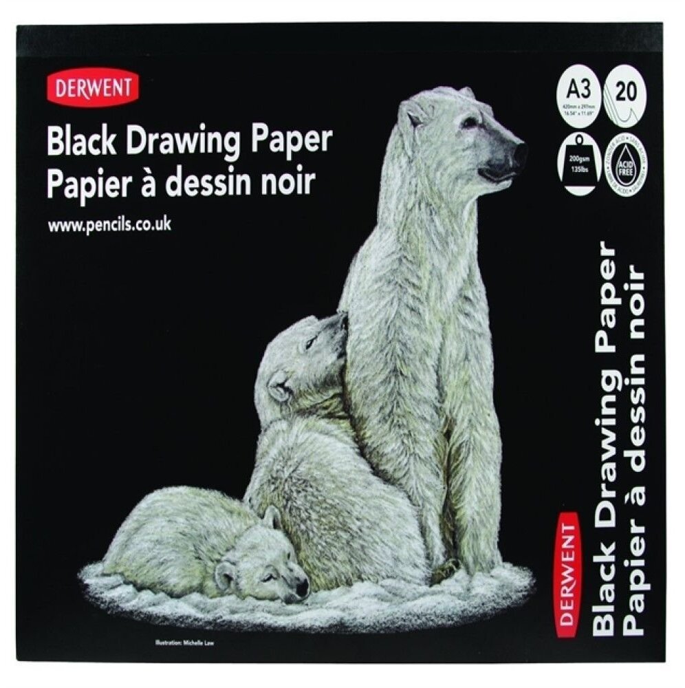 Clairefontaine Derwent Black Drawing Paper A3 - 200gram - 20 arkuszy