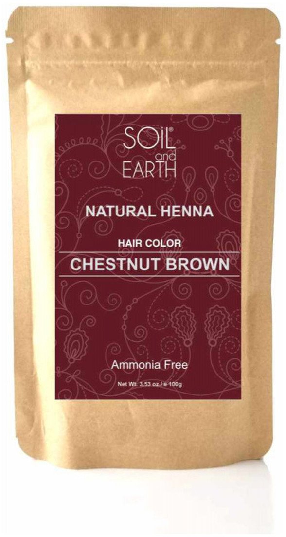 Soil and earth Ekskluzywna Henna Indyjska ORZECHOWY BRĄZ 100g Soil&Earth (w zestawie czepek, rękawiczki i pędzelek)