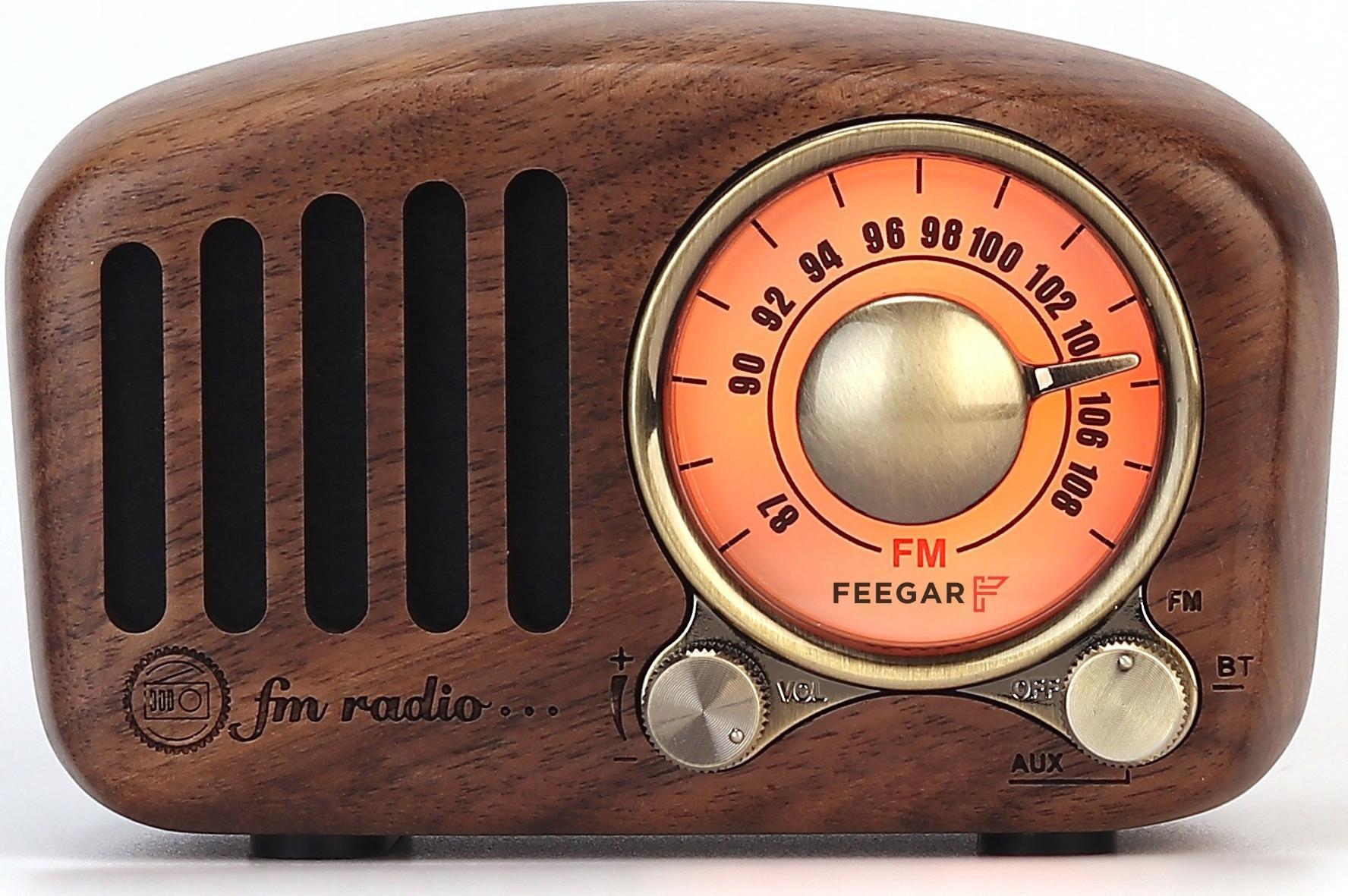 Radio Feegar Feegar Retro Radio Kuchenne Z Drewna Fm 10H Bt 4.2