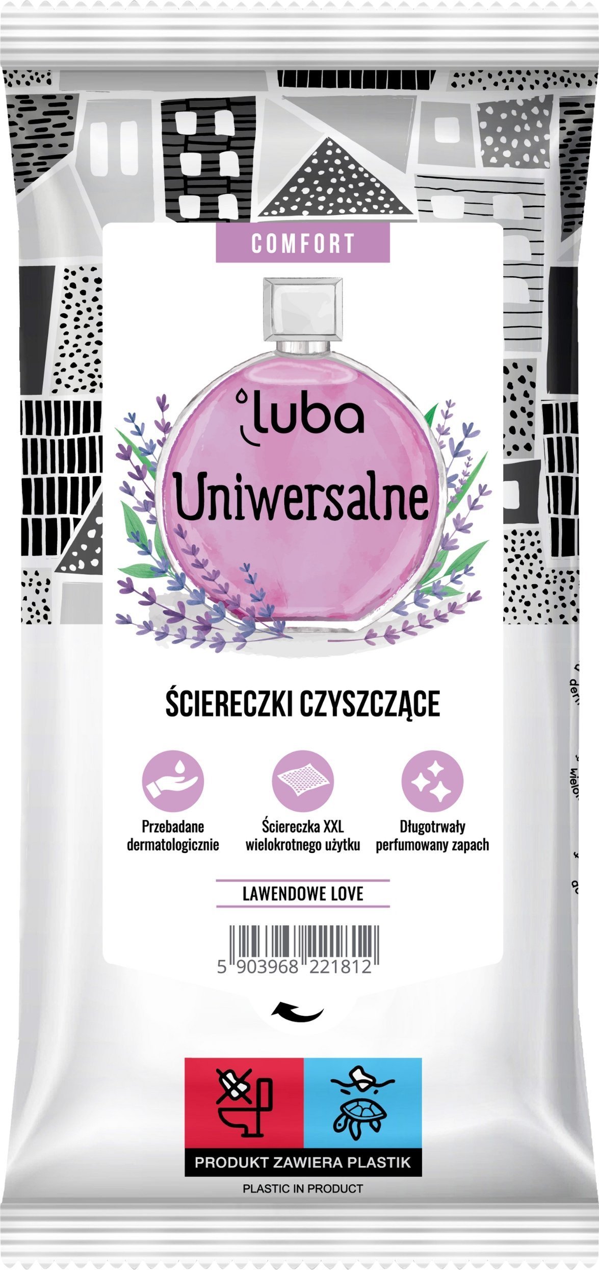 LUBA_Comfort ściereczki czyszczące uniwersalne zapachowe Lawenda 32szt