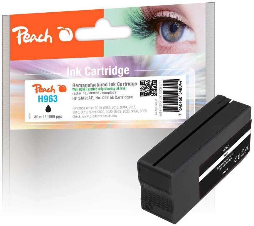 Peach Patrone HP Nr.963 3JA26AE black OEM reset ink level remanufactured