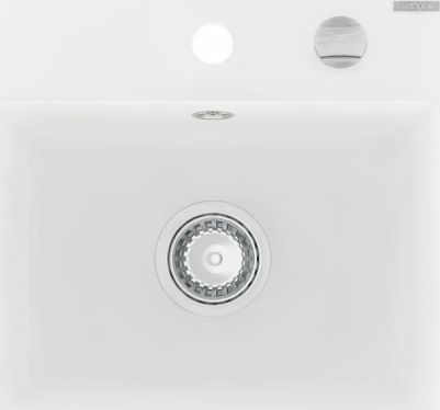 Zlewozmywak Mexen Milo granitowy 1-komorowy 435 x 410 mm, biały - 6505441000-20