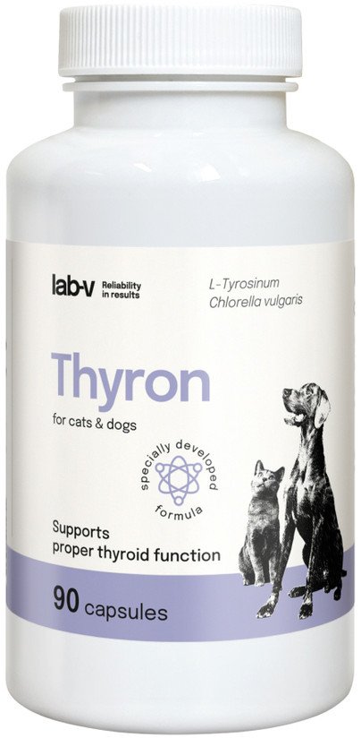 LAB-V Thyron Wsparcie prawidłowej pracy tarczycy dla psów i kotów 90 kapsułek