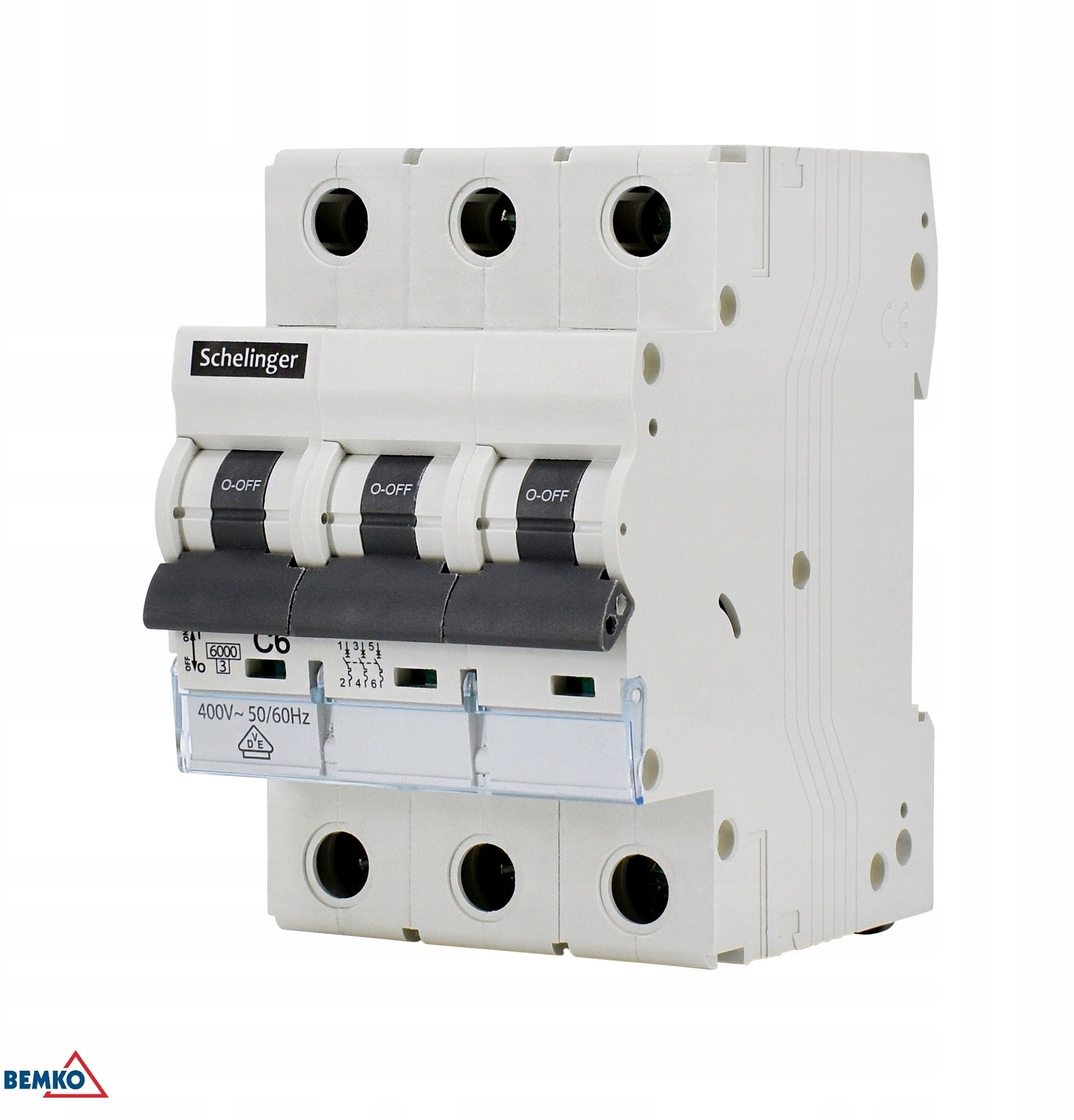 Wyłącznik nadprądowy 3P C 32A 6kA AC SCHELINGER A02-G8-3P-C32