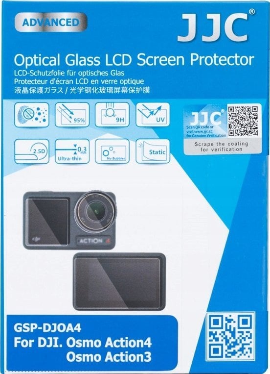 Osłona na obiektyw JJC Szkło Osłona Na Obiektyw + 2x Ekran Lcd Do Kamery Dji Osmo Action 3 / 4 / Gsp-djoa4