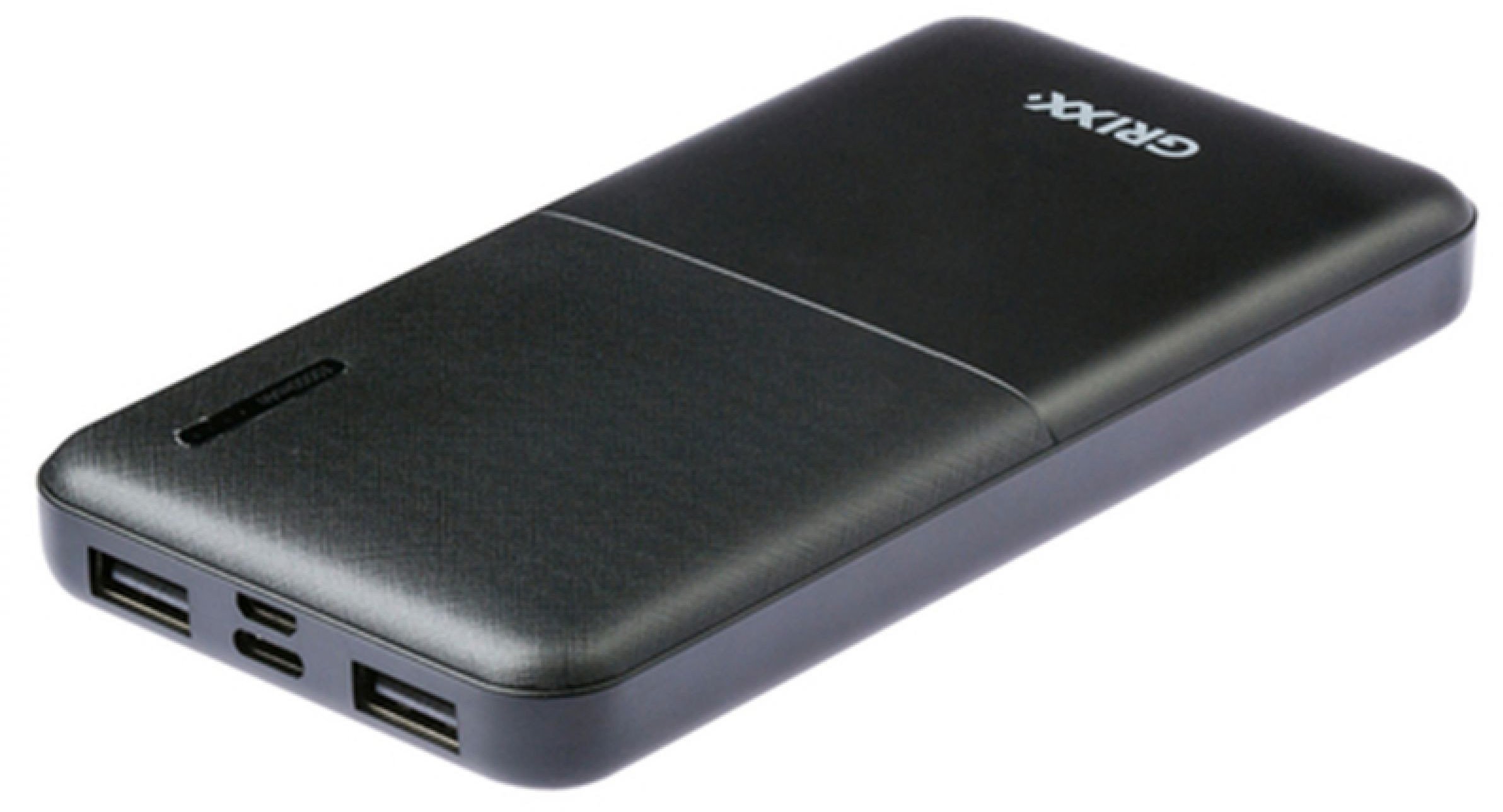 Grixx Powerbank 10000mAh Micro USB & USB-C Black