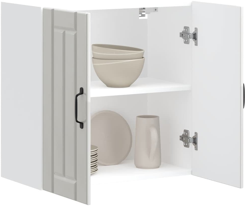 vidaXL Szafka ścienna kuchenna Wysoki połysk Biały Drewno klejone