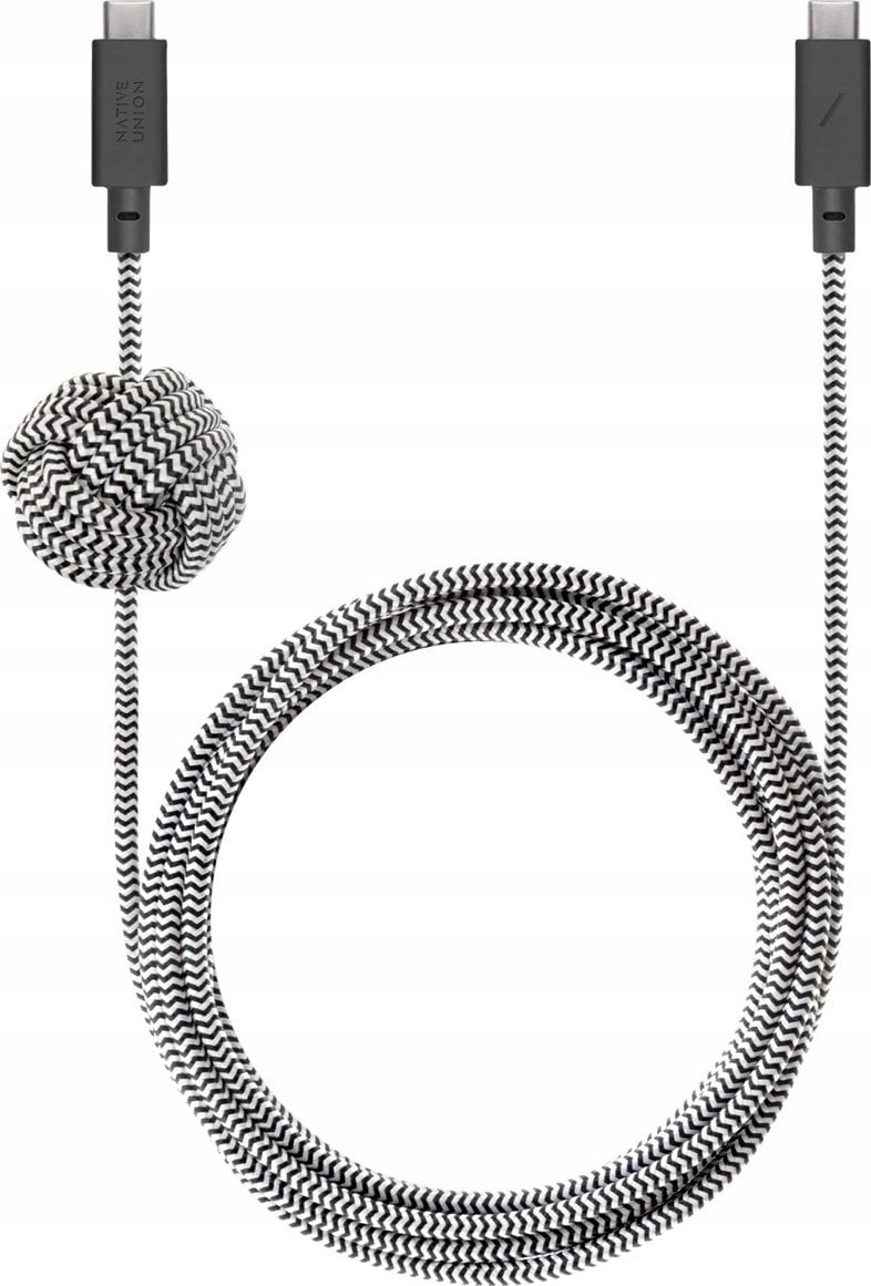 Kabel USB Native Union USB-C - USB-C 1.8 m Czarno-biały (ACABLE-C-ZEB-NP)