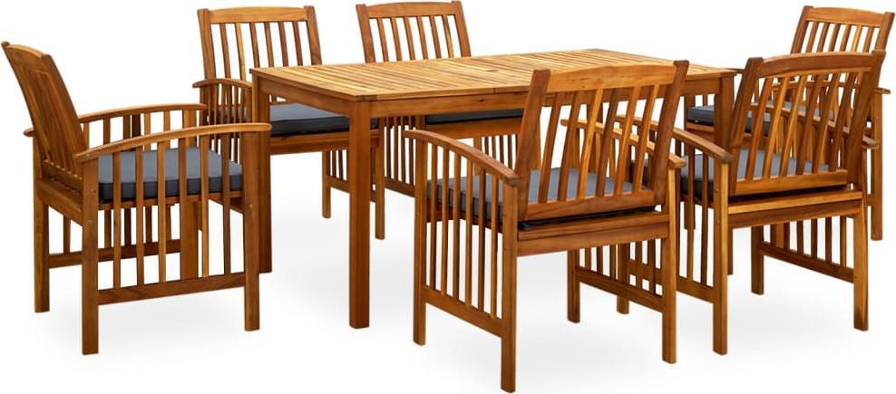 vidaXL vidaXL 7-cz. zestaw mebli ogrodowych z poduszkami, drewno akacjowe