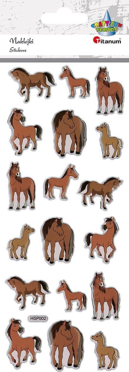Titanum Naklejki wypukłe miękkie konie kreskówkowe 18szt