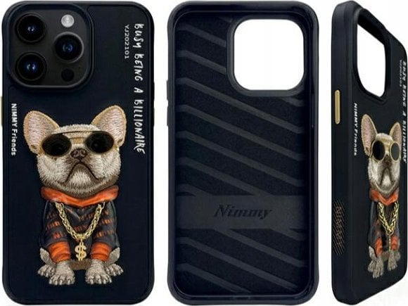 Nimmy iPhone 15 Pro Max 6.7" Case Black Glasses Cool Dog