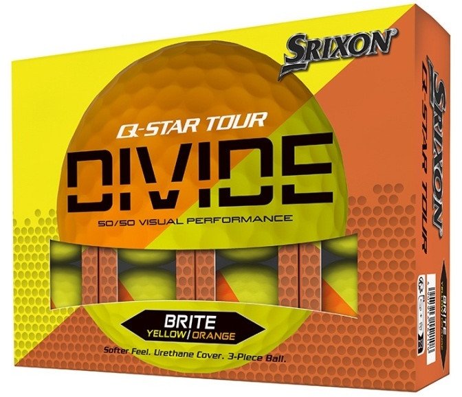 Piłki golfowe SRIXON Q-STAR TOUR DIVIDE2 żółto-pomarańczowe, 12 szt