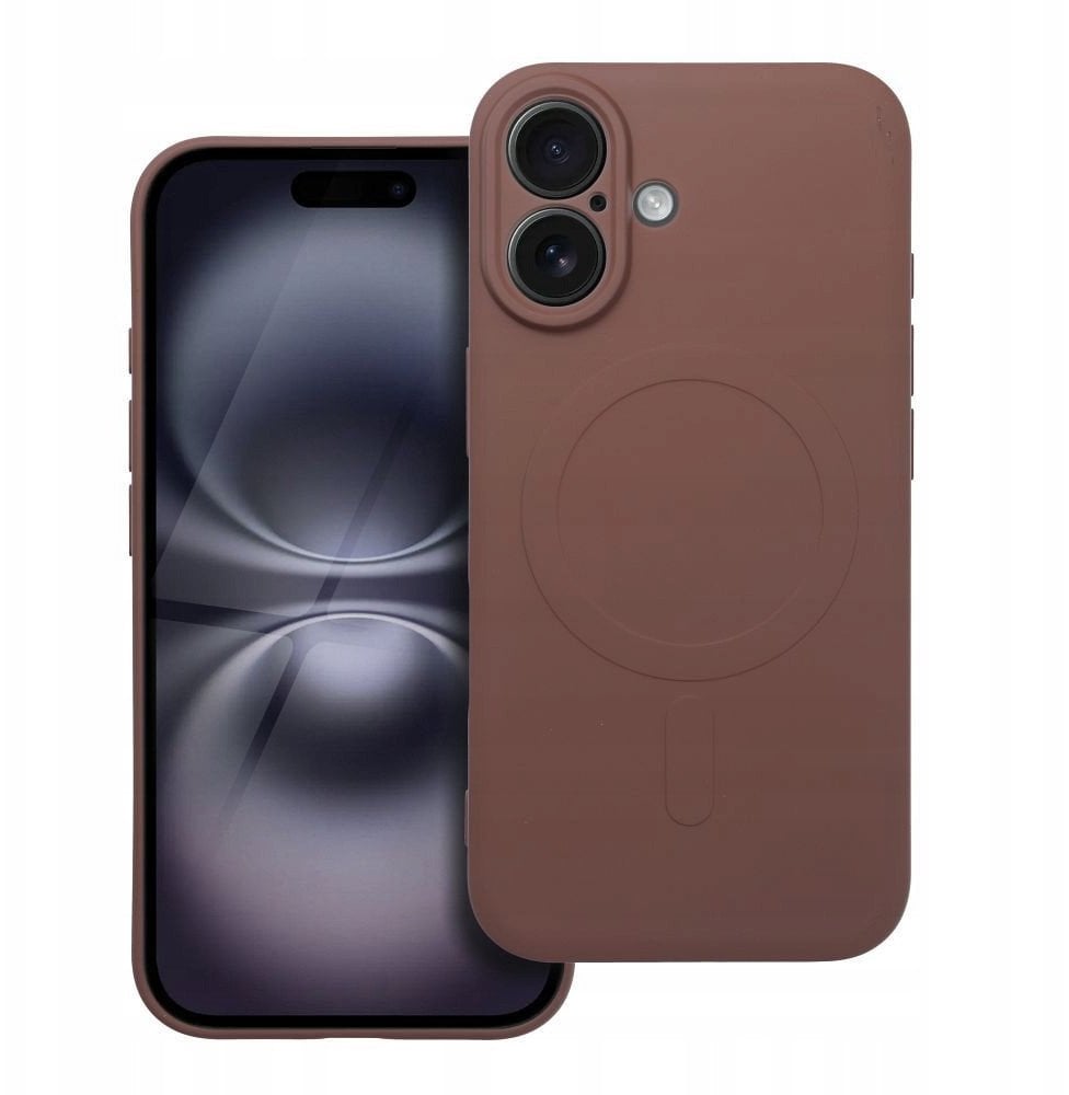 Futerał SILICONE MAG COVER kompatybilny z MagSafe do IPHONE 16 brązowy
