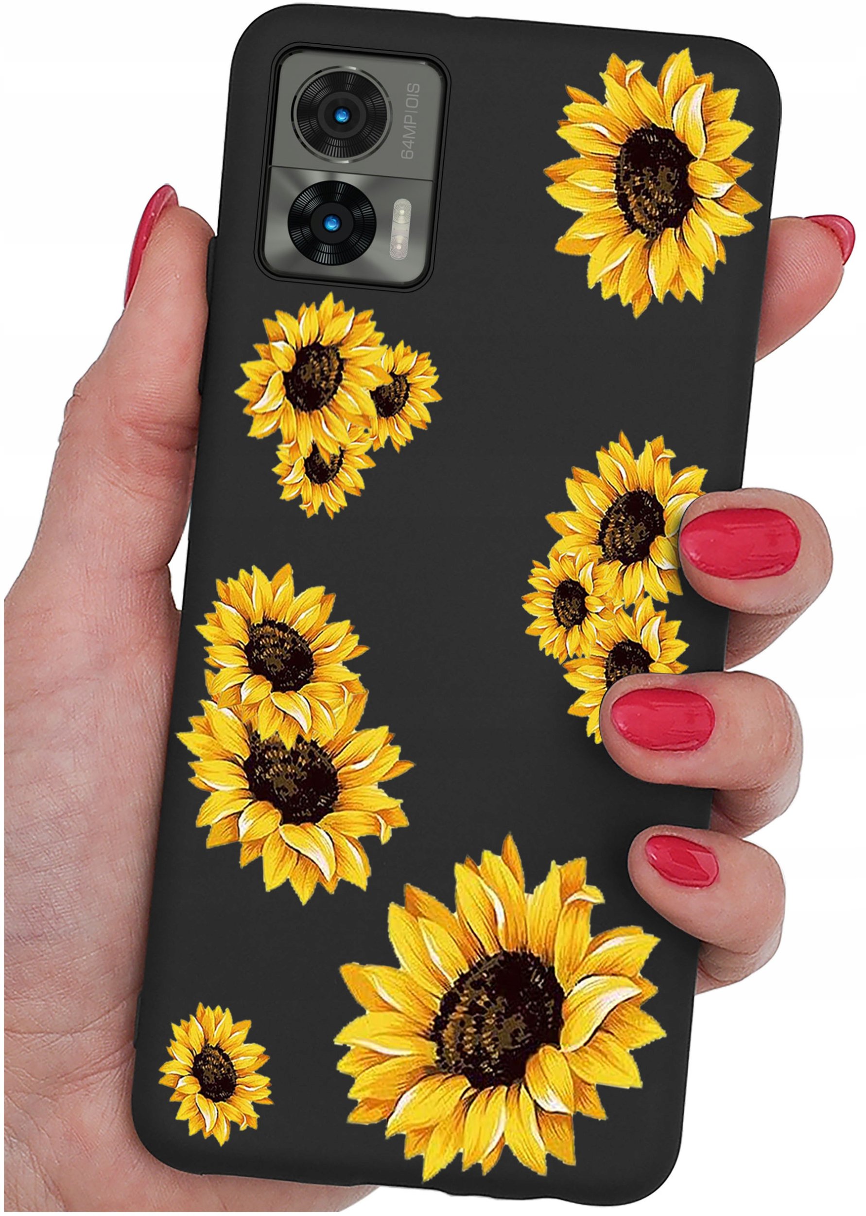 krainaGSM Etui do Motorola Moto Edge 30 Neo WZORY SILIKONOWE MATT CASE + SZKŁO 9H