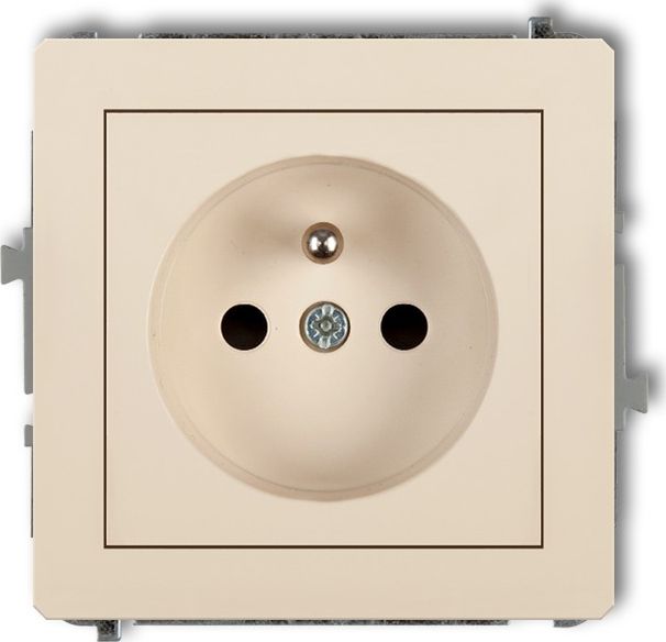 Karlik DECO Gniazdo pojedyncze z/u 2P+Z beżowy 1DGP-1z