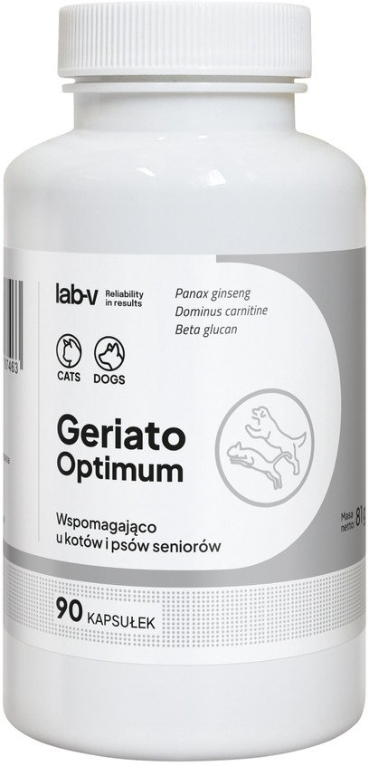 Lab-v Geriato Optimum Wspomaganie zdrowia seniorów dla psów i kotów 90 kapsułek