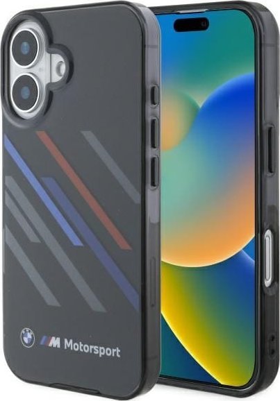 BMW BMW BMHCP16S23HTRAK iPhone 16 6.1" czarny/black hardcase Motosport IML Random Stripes