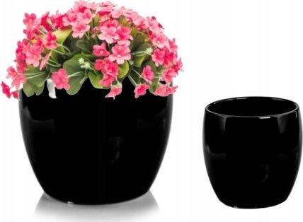 Polnix Osłonka ceramiczna czarna kula 23x22cm okrągła