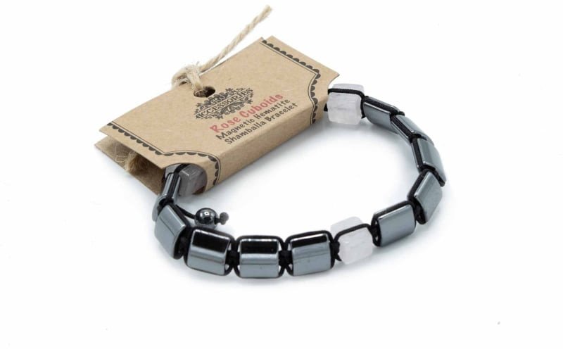 Bransoletka magnetyczna z Hematytu - Różowy kwarc