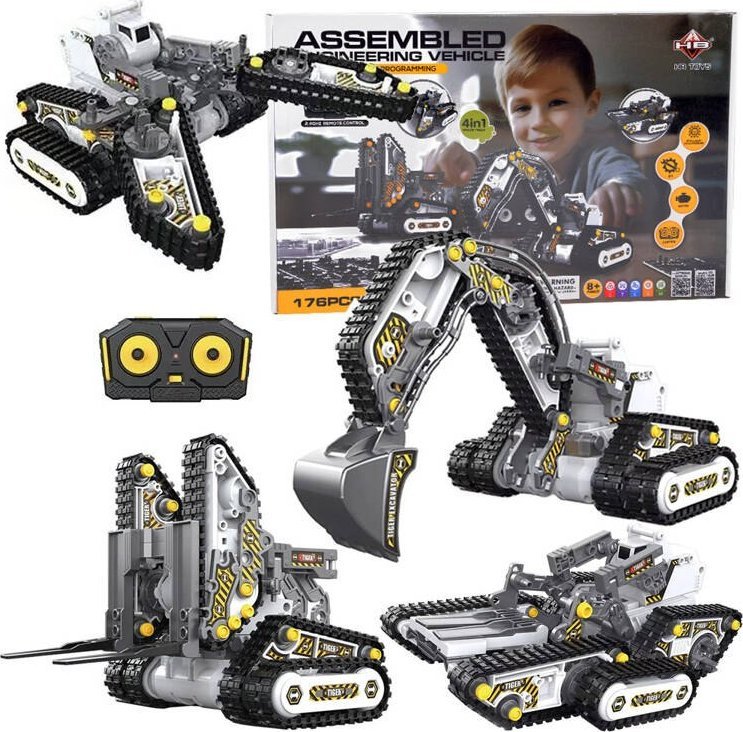 Jokomisiada Zestaw 4w1 do składania Maszyny budowlane Zdalnie sterowane 176-ele RC0665