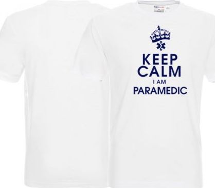 LPP - Promostars Koszulka męska KEEP CALM I AM PARAMEDIC biała