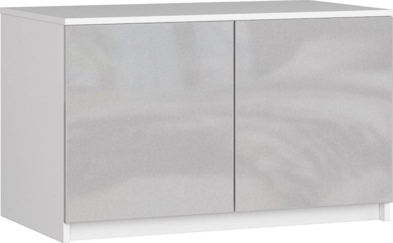 Fabryka Mebli Akord Nadstawka na szafę S 90 cm - biała-metalik połysk - 2 drzwi