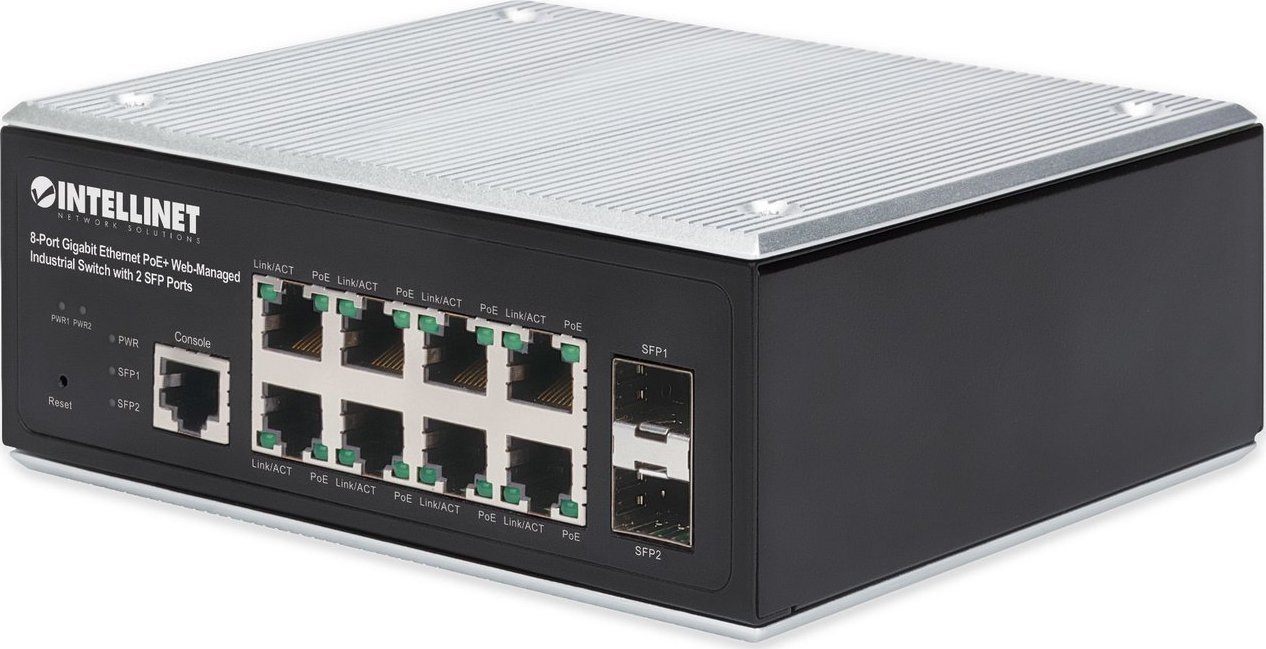 Switch Intellinet Network Solutions Intellinet 508278 łącza sieciowe Zarządzany L2+/L3 Gigabit Ethernet (10/100/1000) Obsługa PoE Czarny