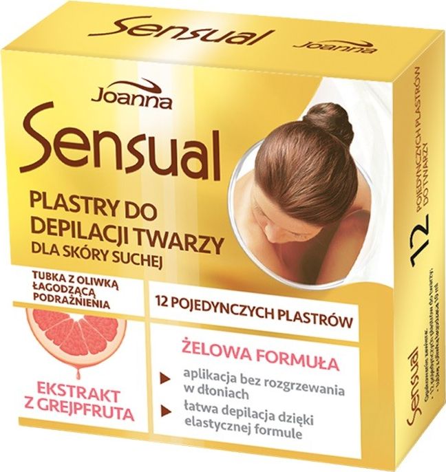 Joanna Sensual plastry do depilacji twarzy z ekstraktem z grejpfruta 12szt.