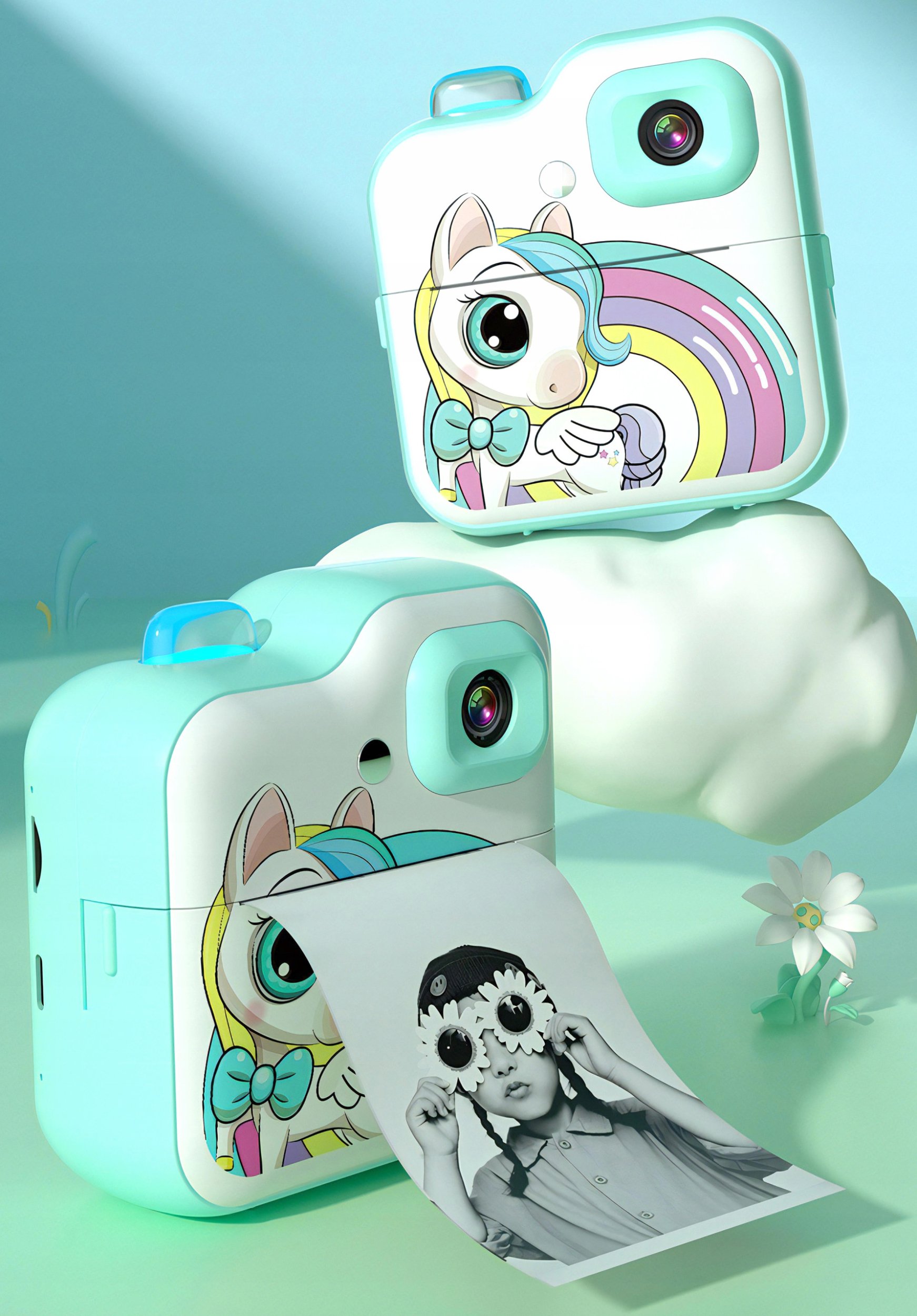 Aparat Natychmiastowy Cyfrowy Drukarka Termiczna Karta Pamięci Microsd 32Gb