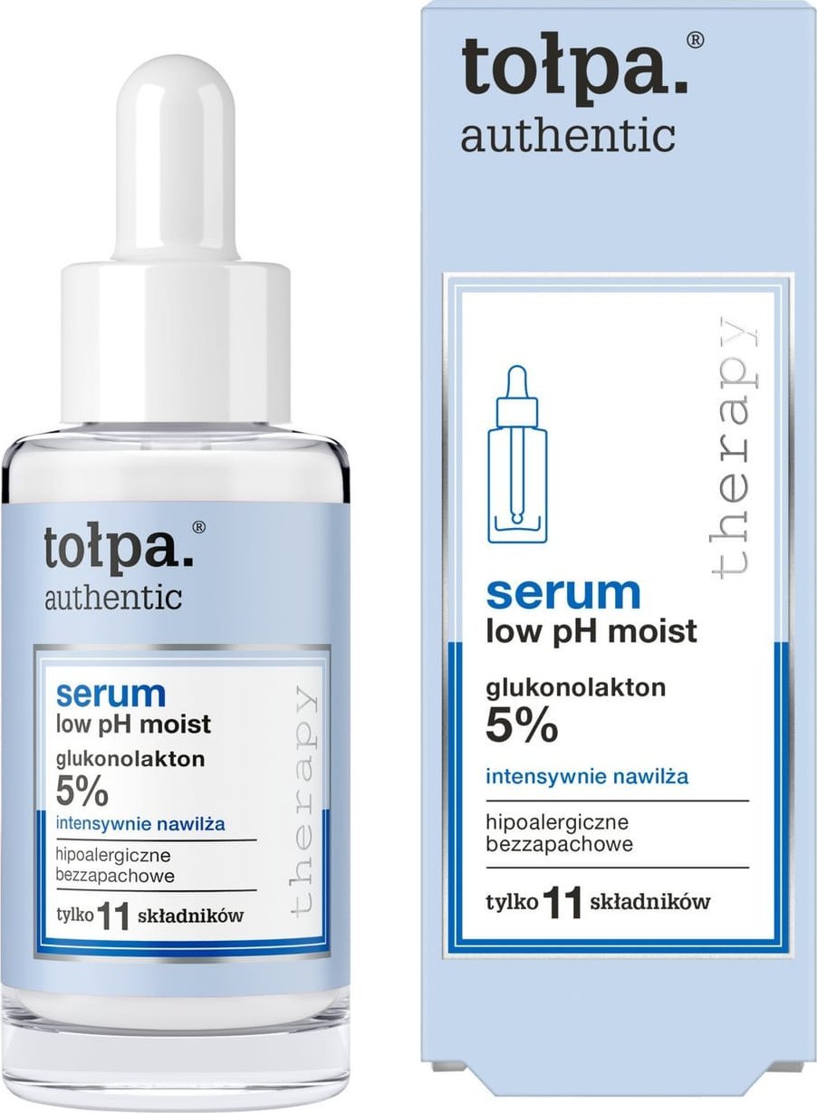Tołpa TOŁPA Authentic Serum do twarzy Low pH Moist - intensywnie nawilża (5% glukonolakton) 30 ml