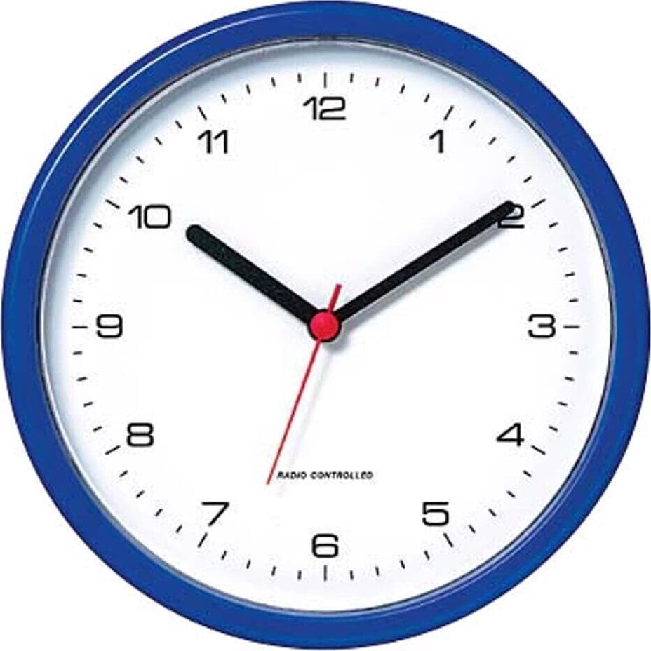 PEWETA Funkwanduhr Design Ø 25 cm blau