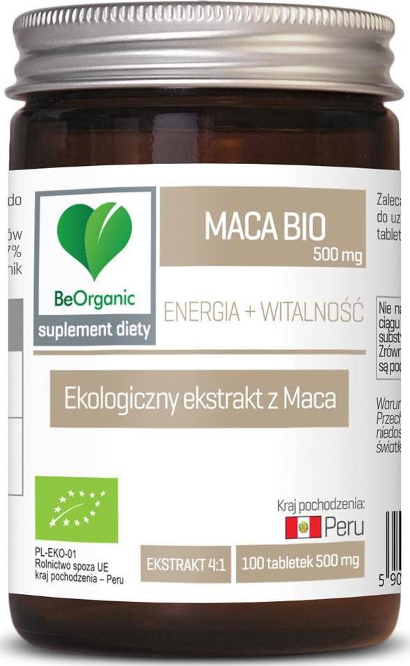 Be Organic MACA EKSTRAKT 4:1 BIO 100 TABLETEK (500 mg) - BE ORGANIC