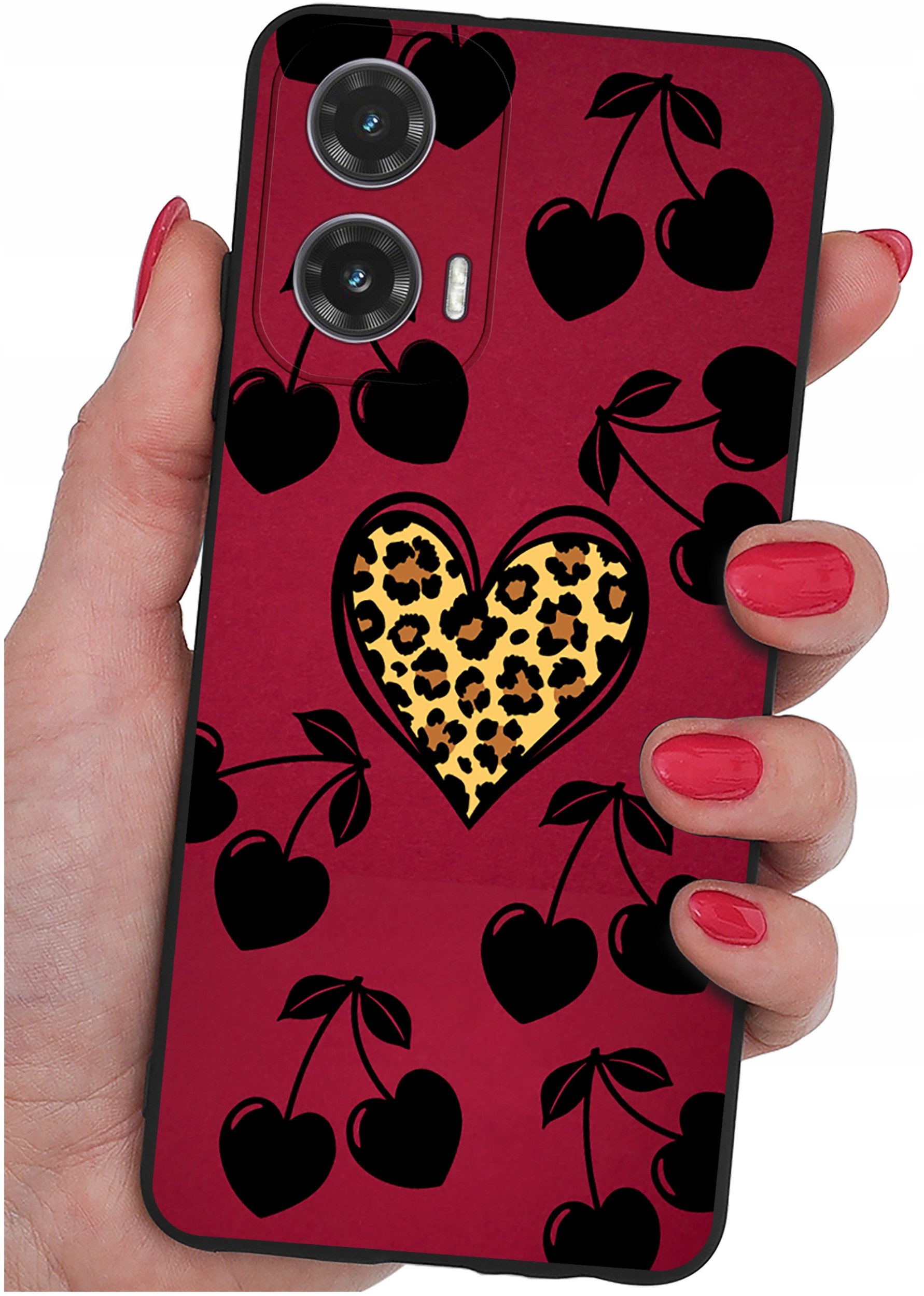 krainaGSM Etui do Motorola Moto G35 5G wzory | SILIKONOWE MATT CASE + SZKŁO 9H