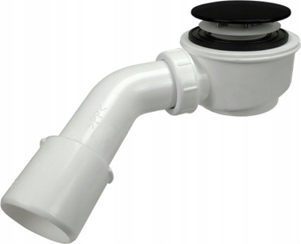 Syfon Tycner Syfon do brodzika fi50 mm, niski, czyszczony od góry, grzybek chrom czarny [1/40]