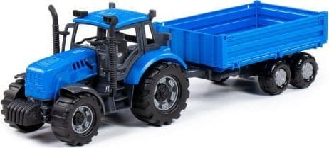 Polesie Polesie 91253 Traktor "Progres" inercyjny z przyczepą burtową niebieski w pudełku