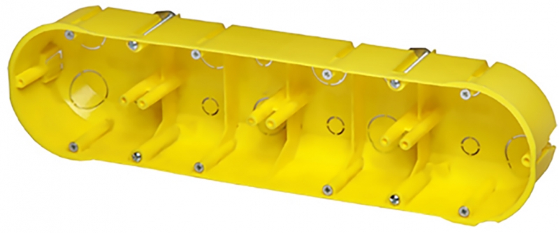 Onnline Puszka podtynkowa poczwórna PK-4X60 samogasnąca zółta - 0235-11N