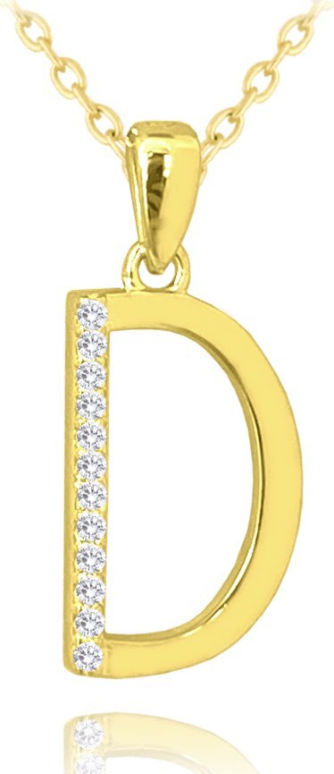 Minet MINET Pozłacany przyzwoity naszyjnik srebrny z białymi cyrkoniami