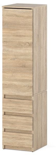 Szafa drewniana garderoba do sypialni 3 szuflady wąska 40cm dąb sonoma