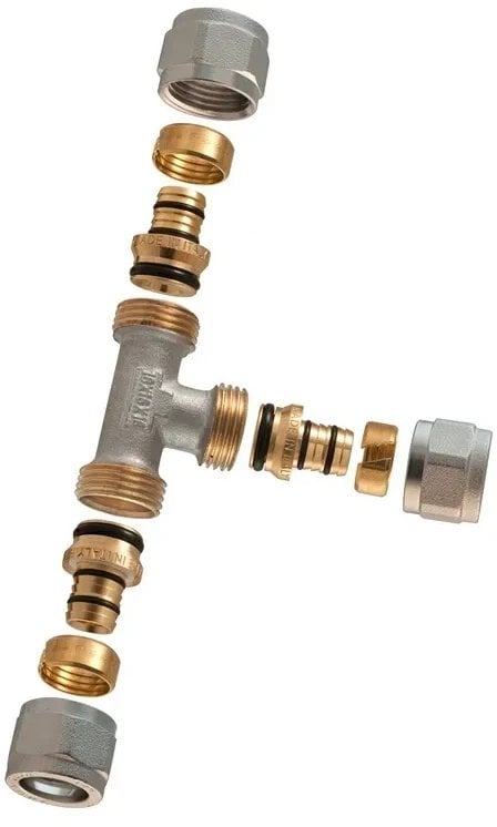 TDM BRASS DEMOUNTABLE THREADED TEE 1445E 20X20X18