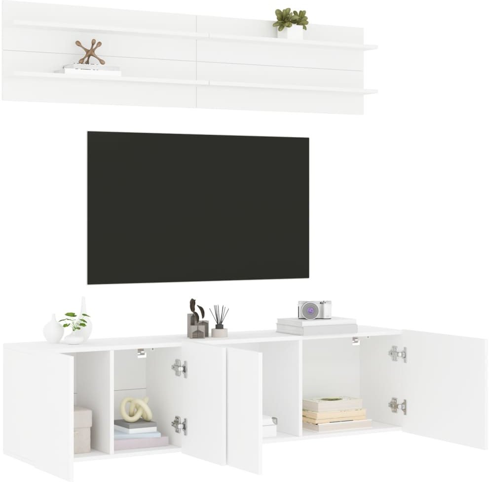 vidaXL 6-częściowy zestaw mebli TV, biały, materiał drewnopochodny